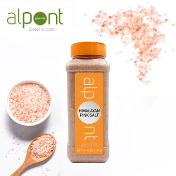 Alpont Gourmet Himalayan Pink Salt And Ground Black Pepper Set (40Oz Salt And 21Oz Pepper) - Seasoning For Cooking - For Seasoni
