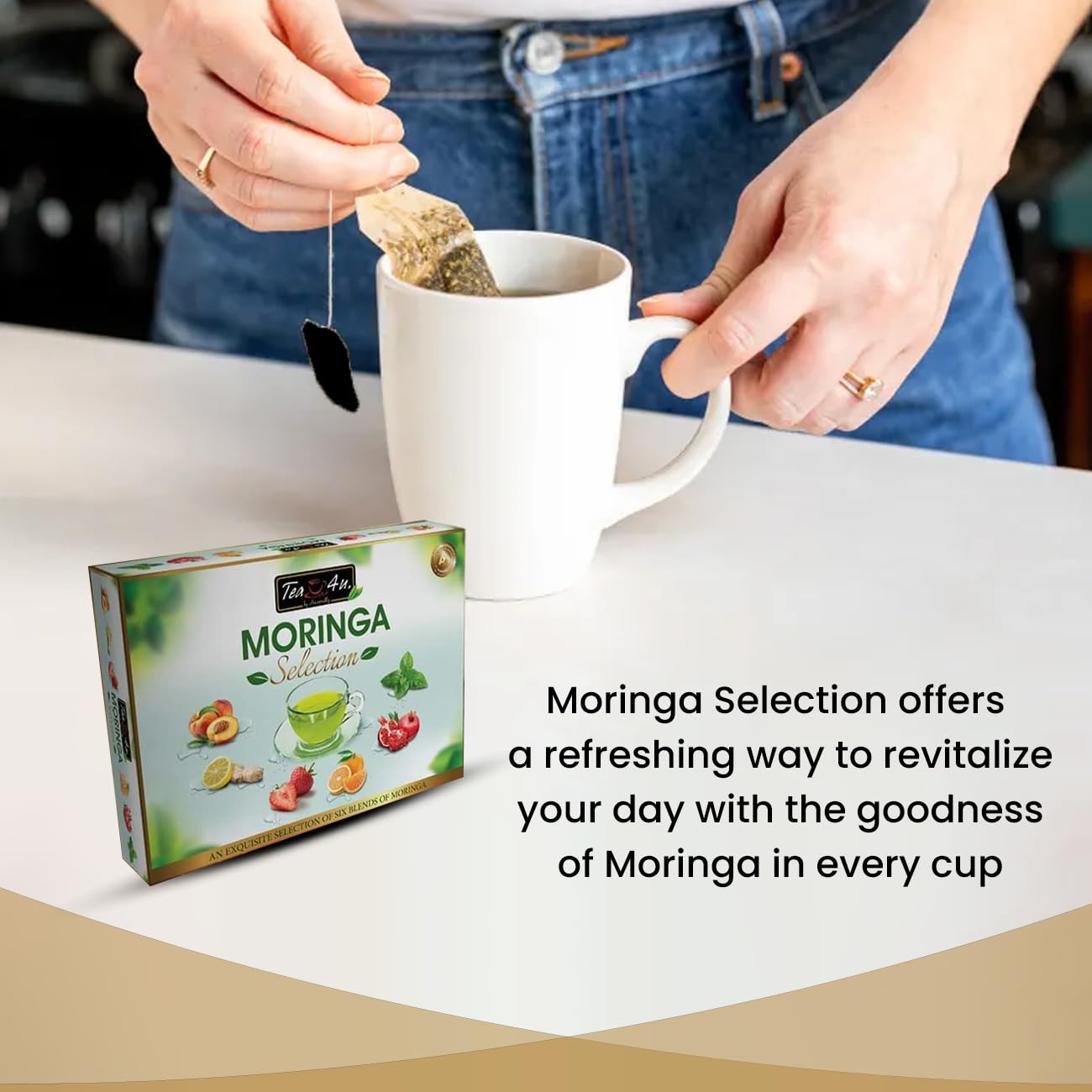 Tea4U Moringa Oleifera Flavored Energy Tea (Moringa Selection) | With Freshness Flavourful Blended Distinct Flavors - 25 Count S