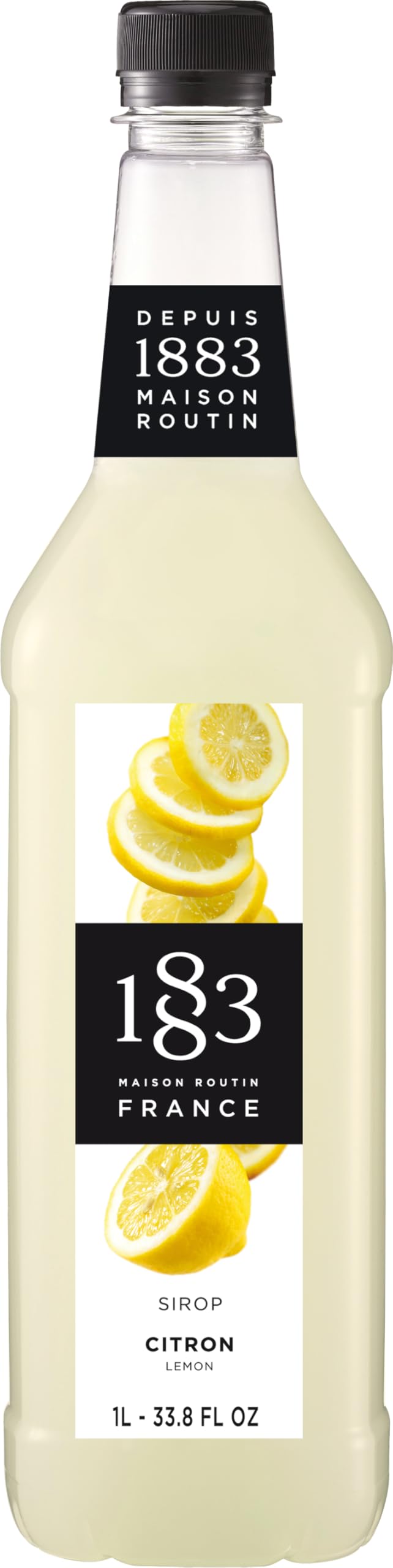 1883 Lemon Syrup For Drinks Made In France 1 Liter Plastic Bottle