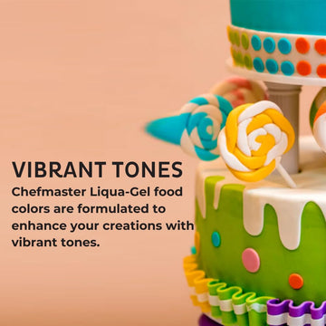 Chefmaster - Neon Liqua-Gel Food Coloring - Fade Resistant - 6 Pack of 20ml Bottles - Stunning Vivid Colors with Lightweight and