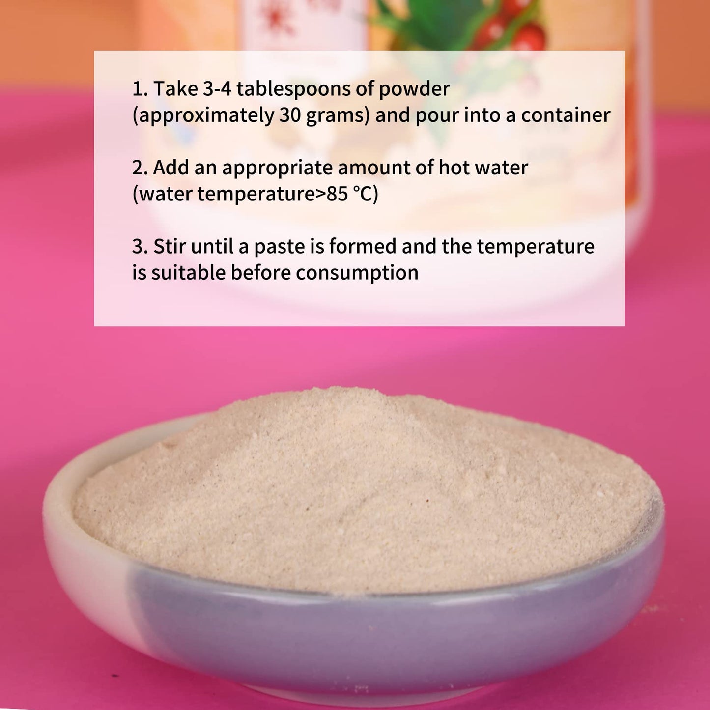 FU PAI E JIAO Organic Vegan Meal Replacement Shakes, Plant Protein Powder, 21 oz, Non-GMO, Red Bean Yam, Pink