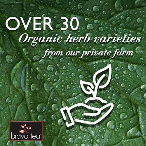 Bravo Tea Lions Mane Mushroom Herbal Tea, Caffeine Free, 20 Tea Bags, 1.06 Ounce