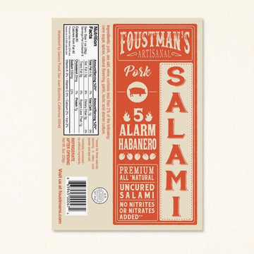 Foustman'S Salami Pork 5 Alarm Habanero Artisanal, Nitrate-Free, Naturally Cured, Gluten-Free, Dairy-Free, Pack Of 3, 8 Oz Each