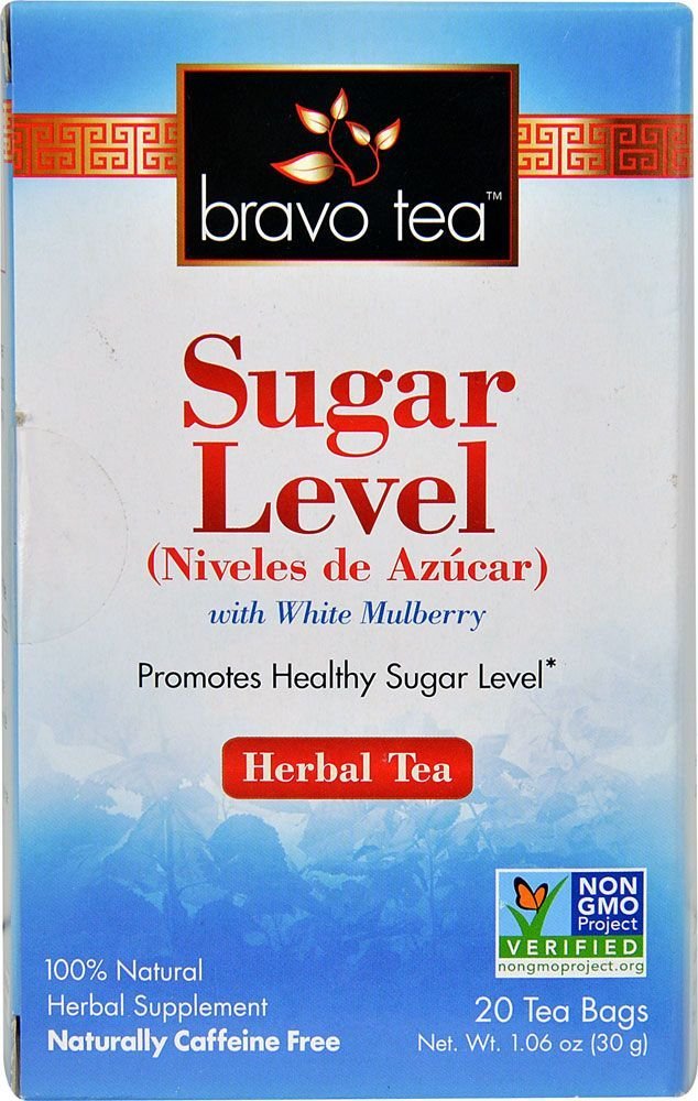 Bravo Tea Sugar Level Caffeine Free Tea, 20 Count, Sugar Level Model