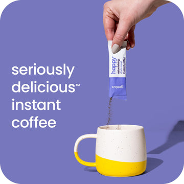 Happy Instant Coffee, Dark Roast With Notes Of Sweet Molasses And Bliss, 8 Packets, Single Serve, Use For Hot Or Iced Coffee, Su