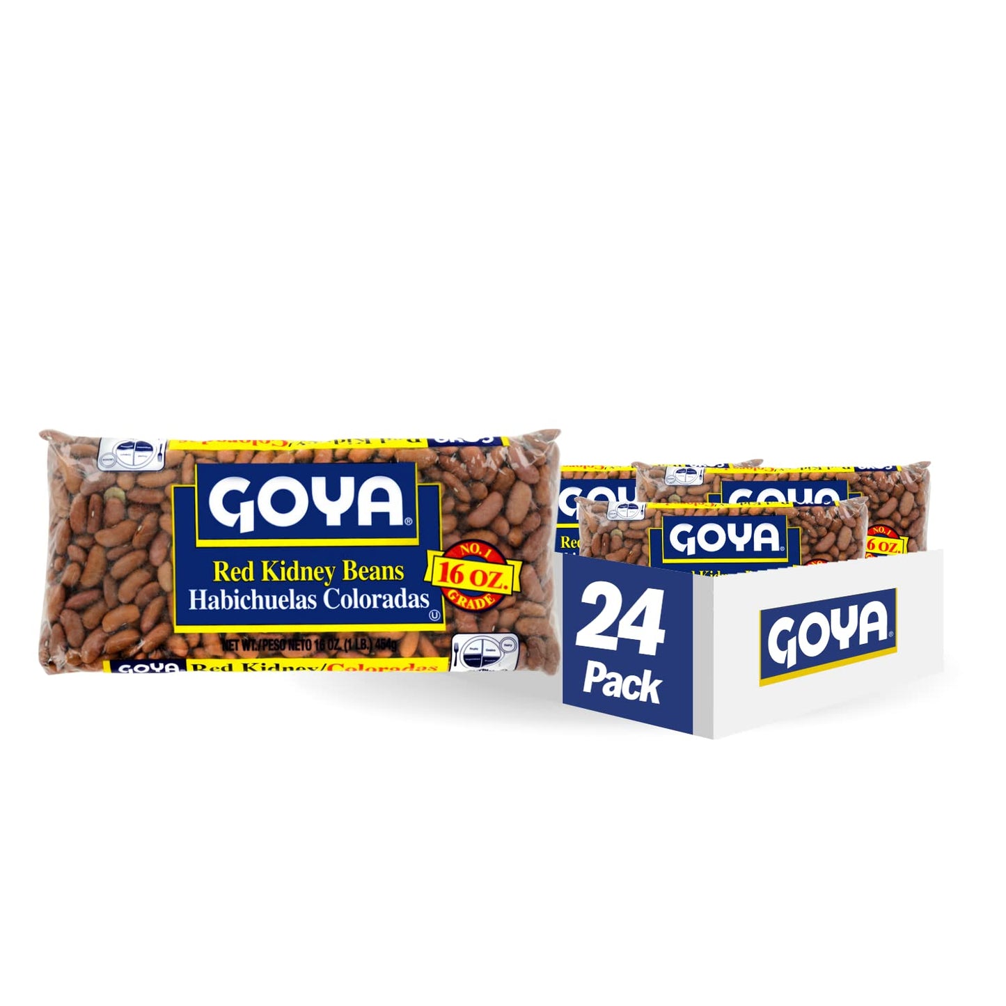 Goya Foods Red Kidney Beans, Dry, 16 Ounce (Pack Of 24)