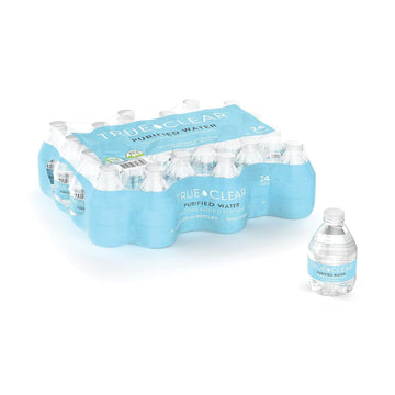 True Clear Purified Bottled Water, Bpa Free Mini Water Bottles, Easy To Carry (8.0 Oz Per Bottle, 24 Bottles Per Carton)