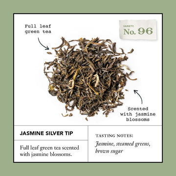 Smith Teamaker Jasmine Silver Tip No. 96 Green Tea With Jasmine Blossoms, Caffeinated, Sugar-Free, Sustainably Grown, Full Leaf