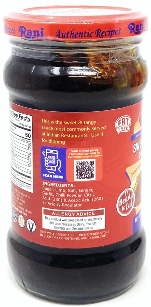 Rani Lime Sweet Mango Chutney (Indian Preserve) 12.5Oz (350G) Glass Jar, Ready To Eat, Vegan ~ Gluten Free Ingredients, All Natu