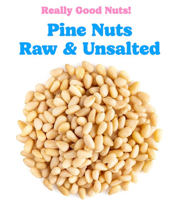Really Good Nuts! Pine Nuts, 2.2 lb (35.2 oz), Raw, Gluten-Free, Kosher, Raw Nuts, Smooth & Creamy Pine Kernels, Shelled, Unsalt