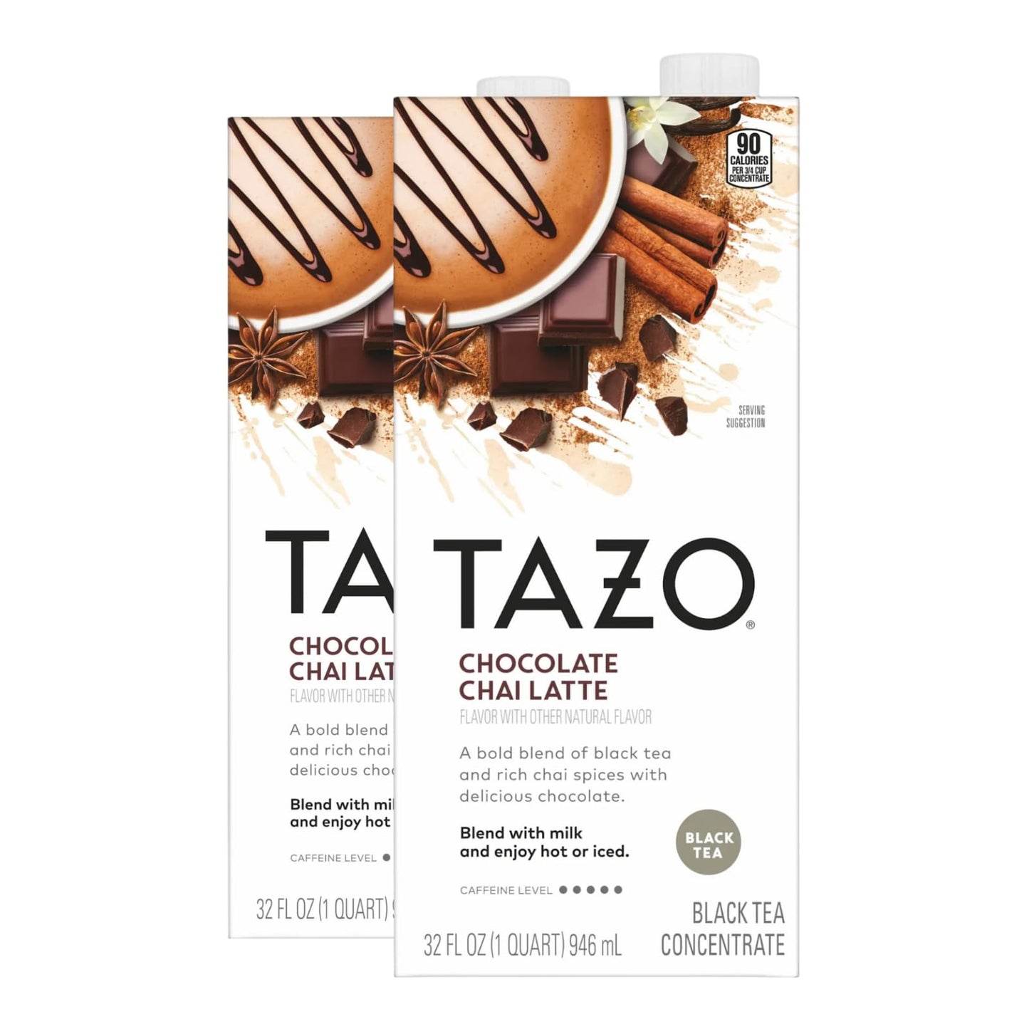 Tazo Chocolate Chai Latte Flavored Black Tea Concentrate 32 Fl Oz Carton (Pack Of 2)