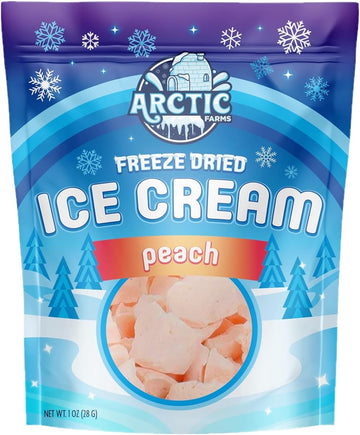 Arctic Farms Freeze Dried Ice Cream That Does Not Melt (Peach, 1 Ounce)