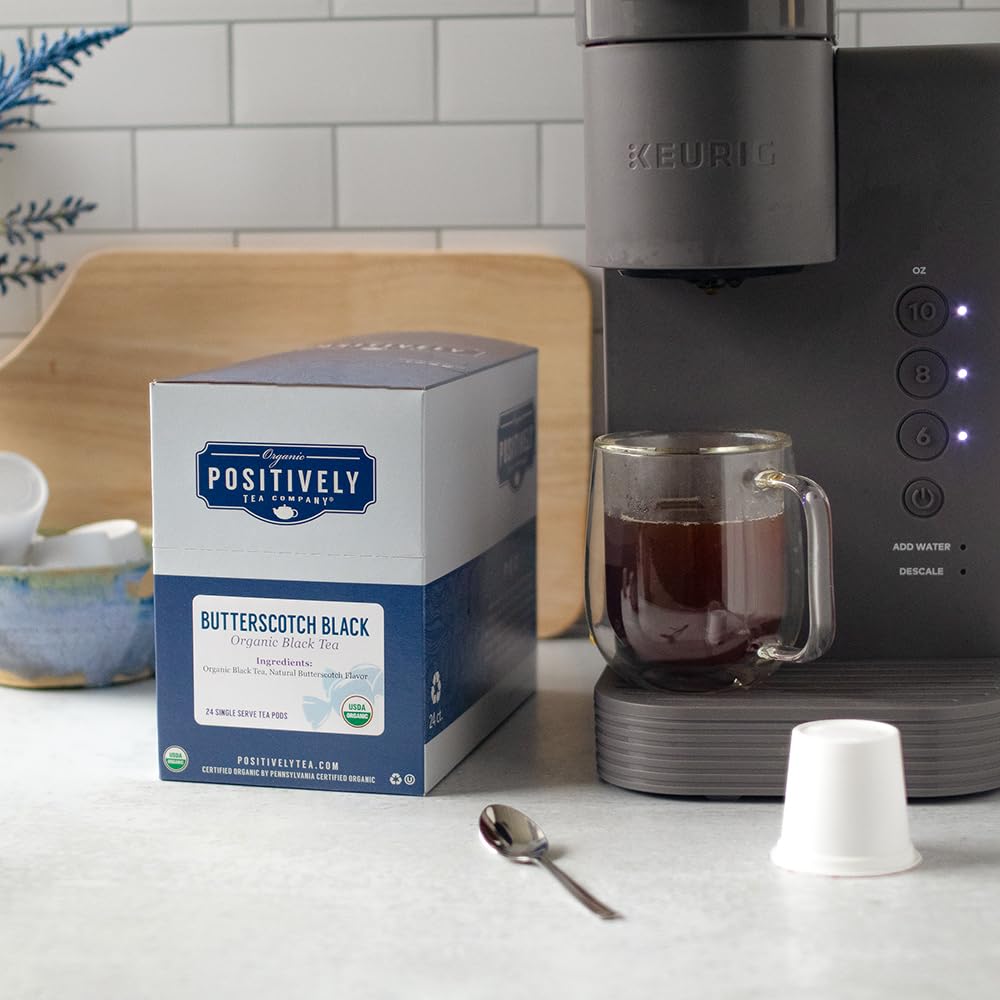 Organic Positively Tea Company, Butterscotch Black Tea, K-Cup Compatible, 24 Pods