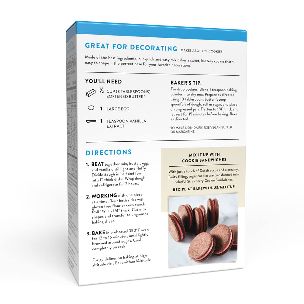 King Arthur Gluten-Free Sugar Cookie Mix, 12 Ounces, Non-GMO, Certified Kosher, Perfect for Baking Delights