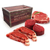 Dens Hot Dogs Grumpy Butcher 8 Steaks Premium Set - 4 NY Strips, 2 Ribeye, 2 Filet Mignons - Gourmet Meat Gift Basket