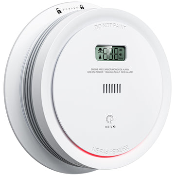 Smoke Detector Carbon Monoxide Detector Combo 10 Year Battery, 2 In 1 Fire & Co Alarm With Lcd Display,Smoke Alarm Co Detector W