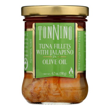 Tonnino Yellowfin Tuna – Jalapeño in Olive Oil – Pack of 6 – 6.7 Ounce Protein Snacks – Ready to Eat Meals