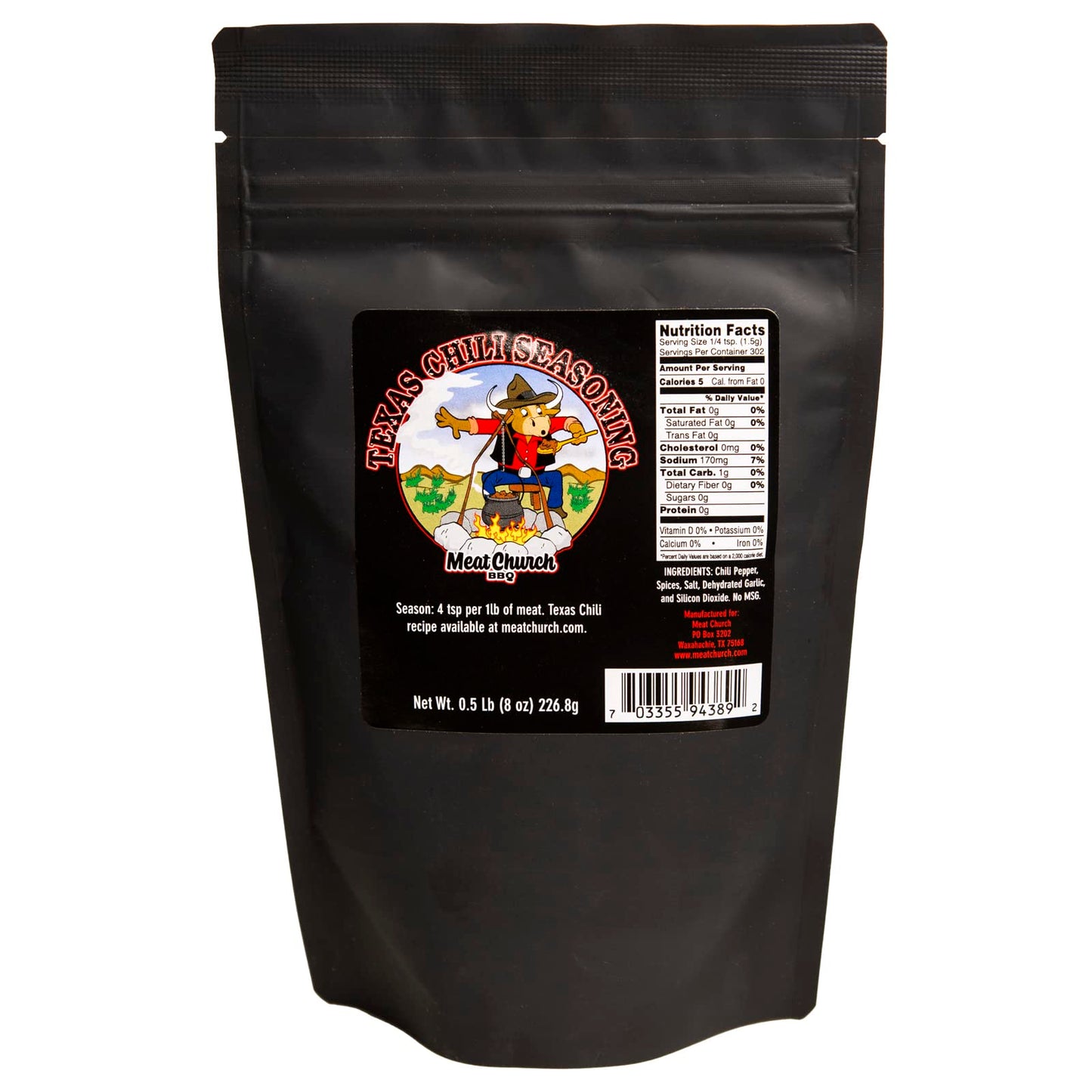 Meat Church Texas Chili Seasoning 8 Oz.