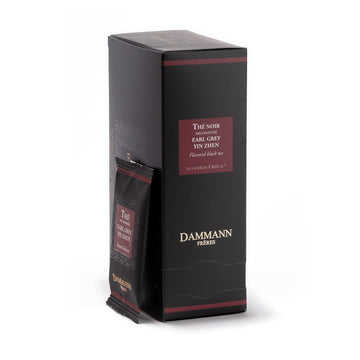 Dammann Freres Sachets, Earl Grey Tea Bags, Premium Gourmet French Black And Citrus Infused Tea, Individually Wrapped, 24 Count