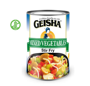 Geisha Mixed Vegetables Stir Fry 14.5Oz. (Pack Of 12), Mixed Vege | No Trans Fat - Gluten Free-Less Than 50 Calories Per Contain