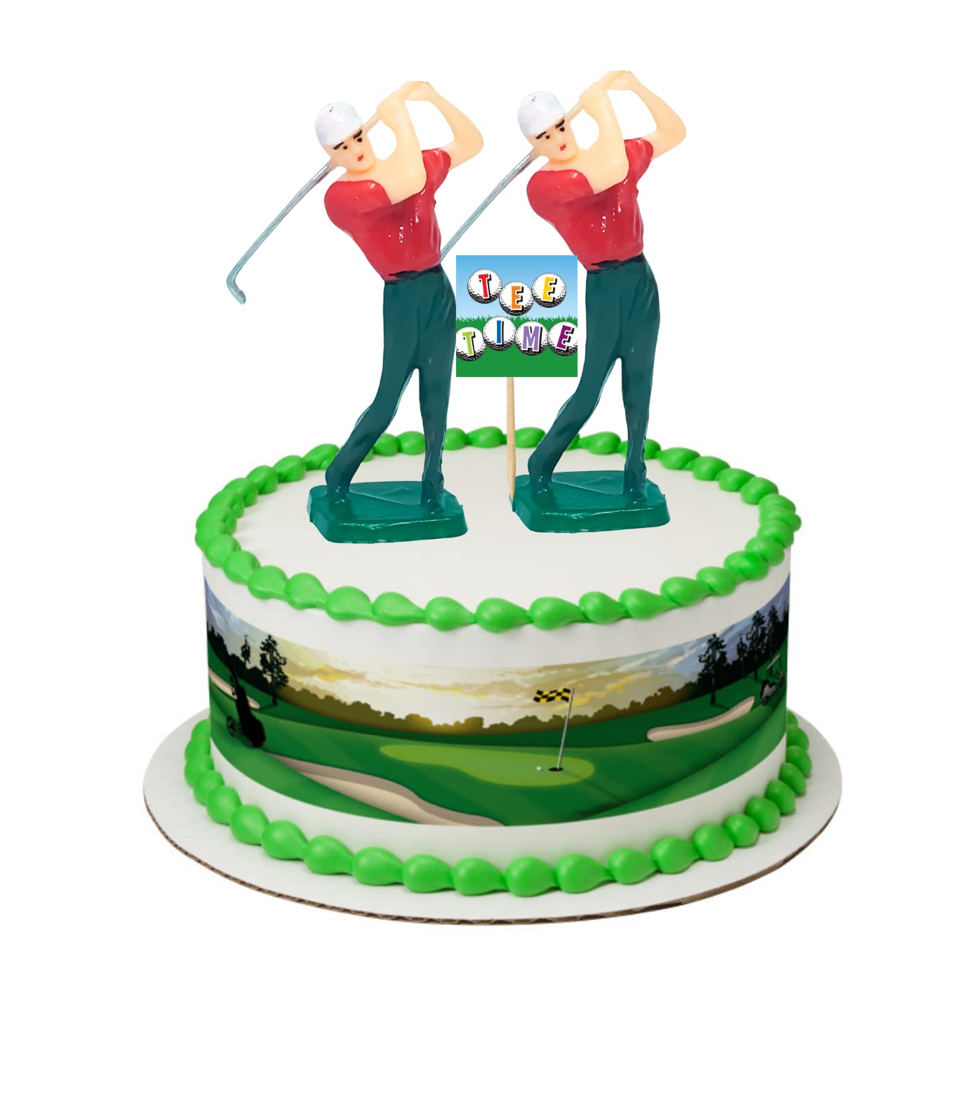Cakesupplyshop Celebrations Male Golfer Figurine Cake Decoration Topper -2Pack