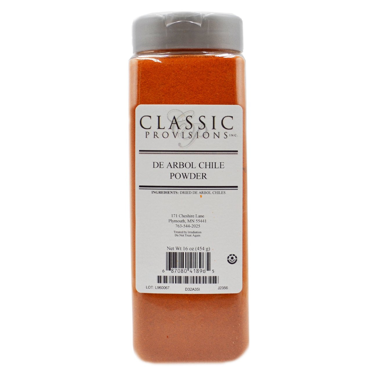 Classic Provisions Spices De Arbol Chili Powder, 16 Ounce