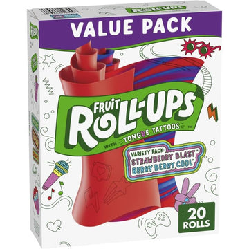 Fruit Roll-Ups Fruit Flavored Snacks, Variety Value Pack, 20 Ct, 10 oz