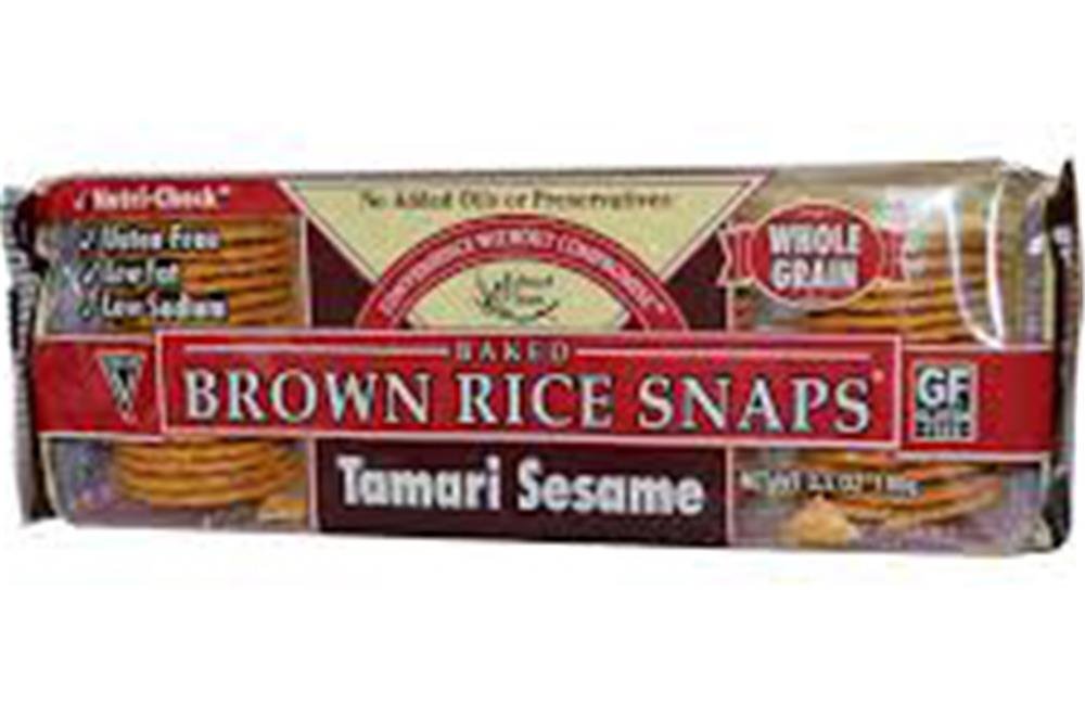 Edward & Sons Tamari Sesame Brown Rice Snaps - Oven Baked, Whole Grain, Gluten Free, Low Sodium, Low Fat, Non-GMO Project Verifi