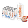 ARDOR ENERGY Sparkling Water, White Peach, 12 Fl Oz, 12 Pack, 100mg Organic Caffeine, No Sugar, Vegan, Gluten Free