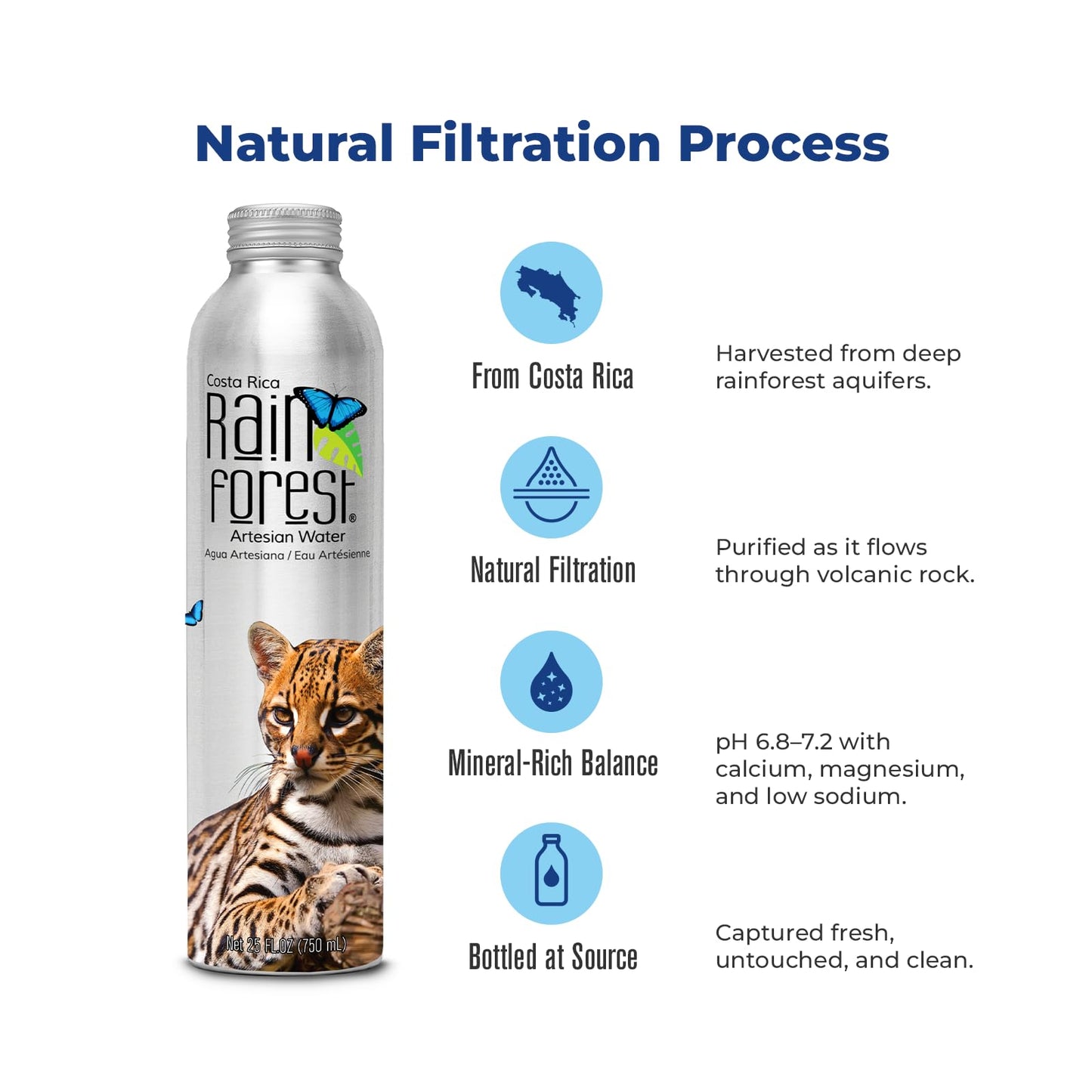Rainforest Artesian Still Water | Pallet of 111 Boxes - 1 332 Reusable Aluminum Water Bottles (750 ml / 25.36 oz Each) | Eco-Friendly & Sustainable Packaging | Pure Water from a Natural Aquifer