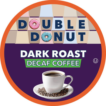 Double Donut Decaf Dark Roast Coffee Pods, Extra Bold Blend Coffee, Single Serve Coffee For Keurig K Cups Machines, Decaf Dark R