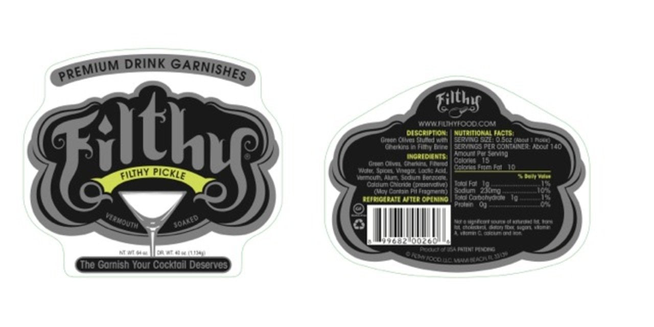 Filthy Food Filthy Pickle Stuffed Olive - 64oz PET Container - Smooth Olive & Brine Flavor