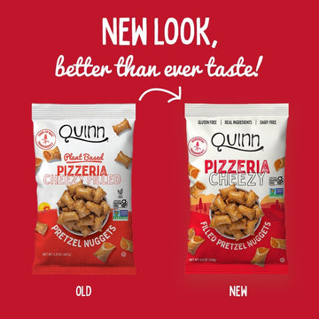 Quinn Gluten Free Pizzeria Cheezy Filled Pretzel Nuggets - Made with Real Ingredients, Whole Grain Sorghum, Sea Salt, Vegan, Dai