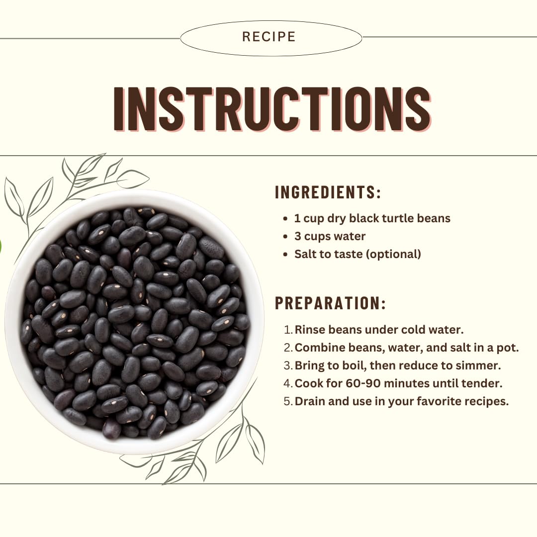 Mountain High Organics, Certified Usda Organic Dry Black Beans, Non-Gmo, Vegan, Whole Dried Black Beans, Plant Based Protein And