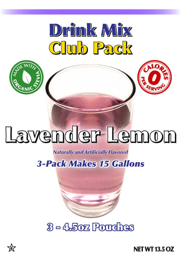 Gramzero Lavender Lemon Zero Calorie Sugar Free Drink Mix, Great For Nutrition Club Loaded Tea, Stevia Sweetened