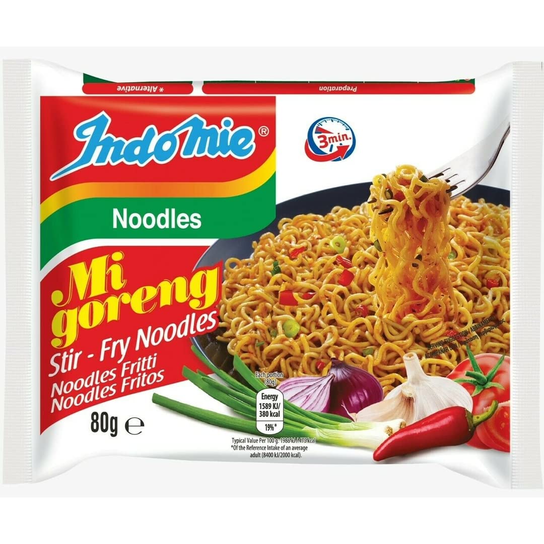 Indomie Mi Goreng Instant Stir Fry Noodles, Halal Certified, Original Flavor, 10 Count (Pack Of 1)