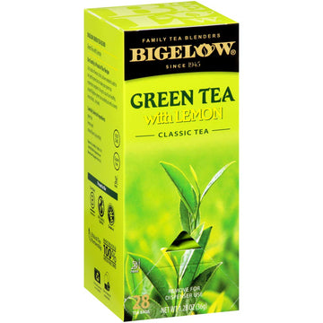 Bigelow Green Tea With Lemon Tea Bags 28-Count Box (Pack Of 1) Green Tea Bags With Lemon Peel And Natural Flavors Rich In Antiox