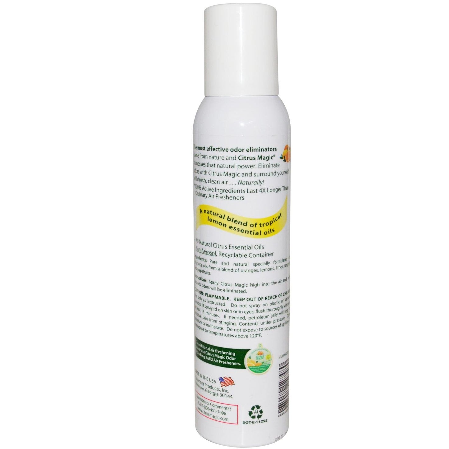 Citrus Magic Natural Odor Eliminating Air Freshener Spray, Tropical Lemon - 3.5 Oz
