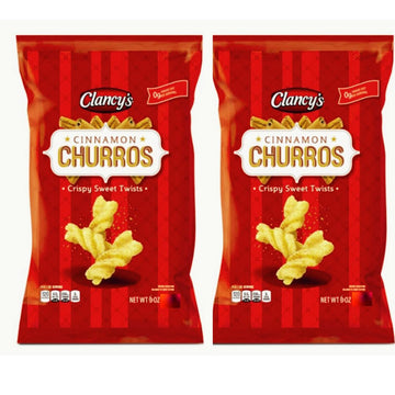 2 Bags - Cinnamon Churros - 6 0z Each 170 G - Classic fair-style Cinnamon chrispy Sweet Churros Twist -Bigger bags for sharing a