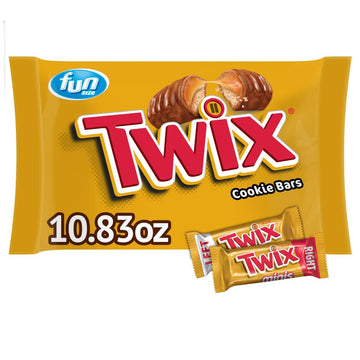 Twix Fun Size Caramel Cookie Chocolate Candy Bars - 10.83 Oz Bulk Candy Bag