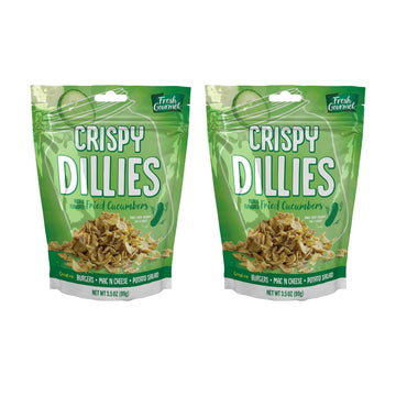 Fresh Gourmet Crispy Dillies, Pickle Flavored Fried Cucumbers 3.5 Ounce (Pack Of 2)