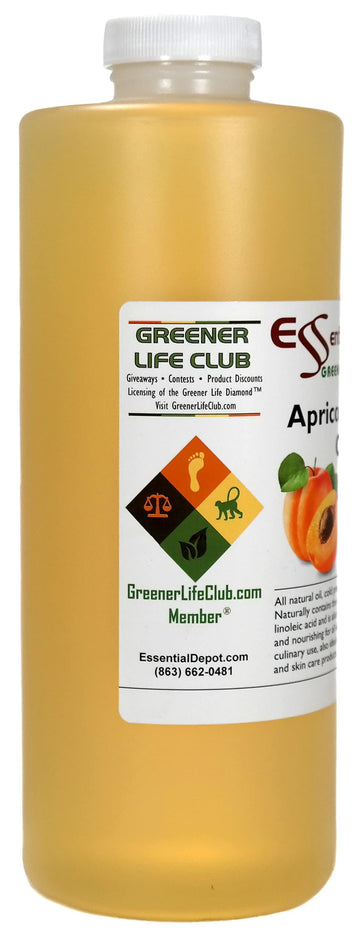 Apricot Kernel Oil - 1 Quart - 32 Oz - Food Grade - Safety Sealed Hdpe Container With Resealable Cap