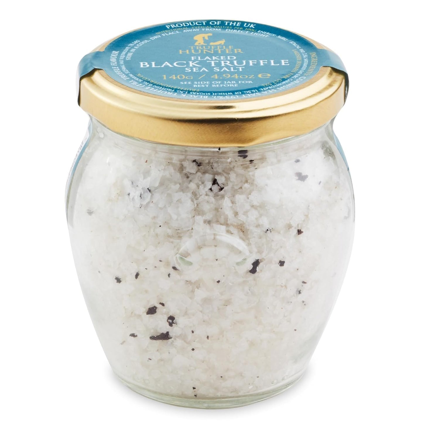 Trufflehunter - Flaked Black Truffle Cornish Sea Salt - Gourmet Food Seasoning & Condiment - 4.94Oz
