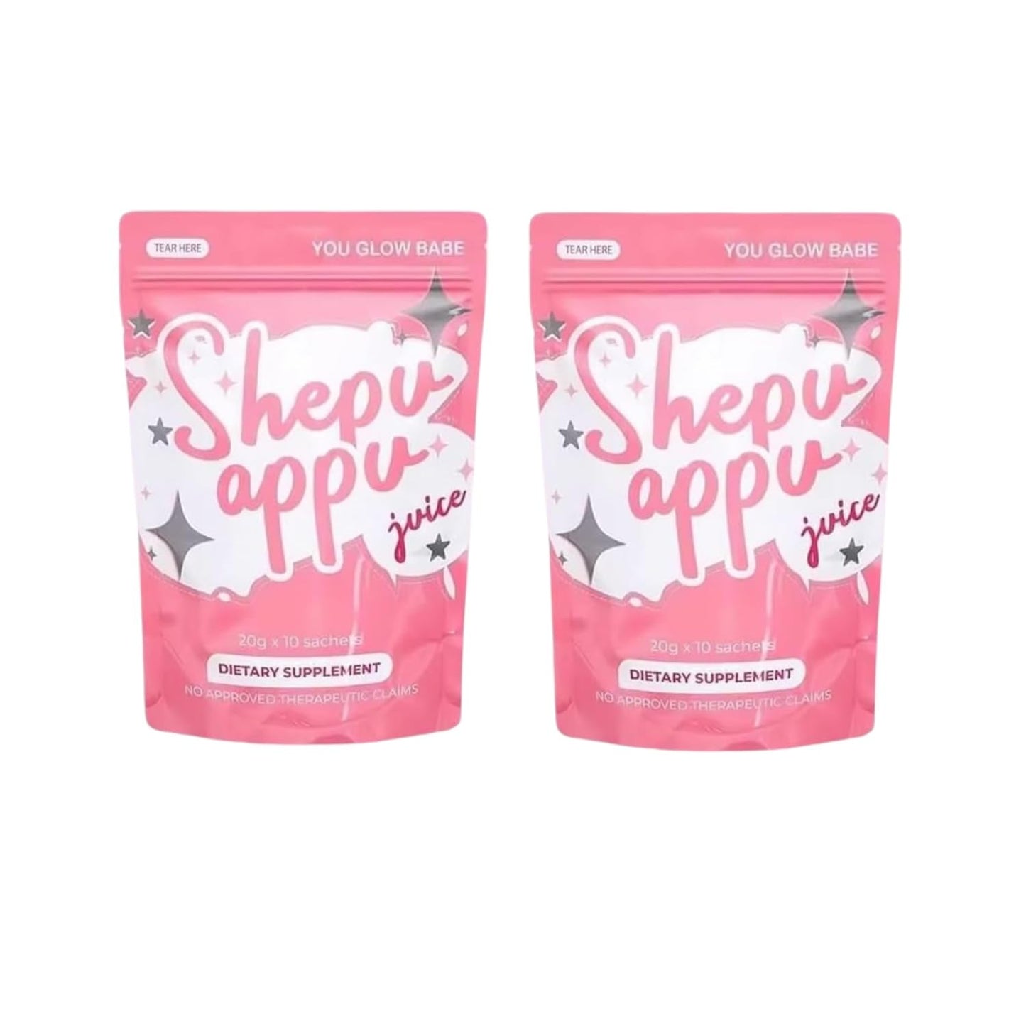 Generic APPU Juice Sachets, 20g Each, 2.65 Ounce Pack of 2, You Glow Babe Flavor, Model V4-XZOL-FPWZ