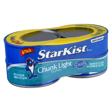StarKist Chunk Light Tuna in Water, 5 oz (24 Pack) Canned Tuna Fish, Wild Caught, Gluten Free, Ready to Eat, Perfect for Salads,