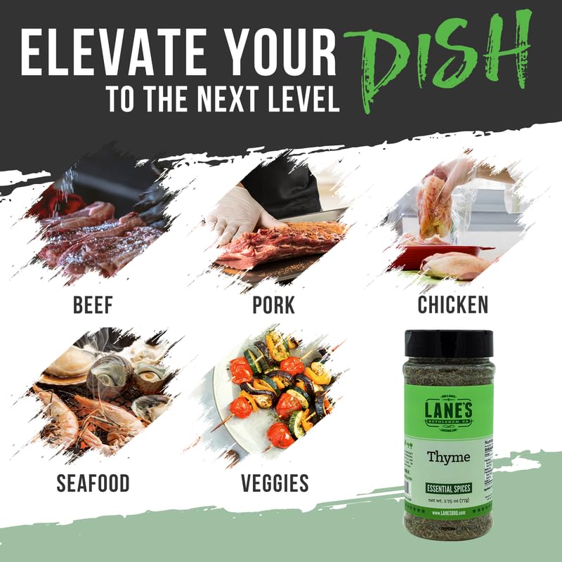 Lane'S Fresh Thyme Seasoning, All-Natural Dried Thyme Spice Seasoning, A Dried Thyme Leaves Seasoning For Veggies & Soup, Made I