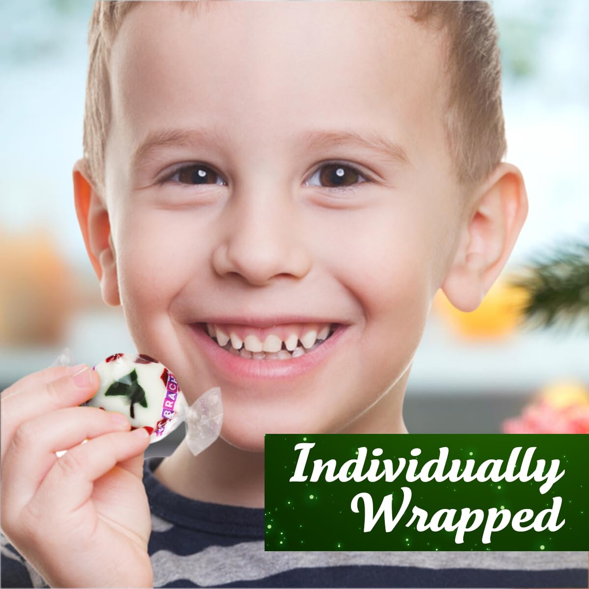 Peppermint Christmas Nougats Bulk Pack 2Lb - Delicious Holiday Christmas Candy Individually Wrapped Peppermint Flavor Sweets For