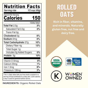 Mountain High Organics Inc. Certified Organic Rolled Oats 6G Bucket (23Lbs), Tan