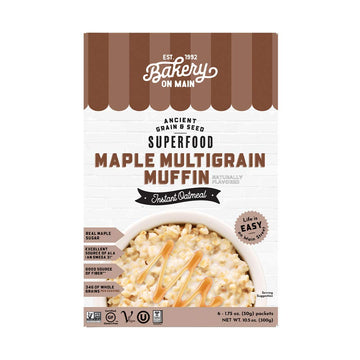 Bakery On Main, Gluten-Free Instant Oatmeal, Vegan & Non GMO - Maple Multigrain Muffin 1.75 Ounce (Pack of 6)