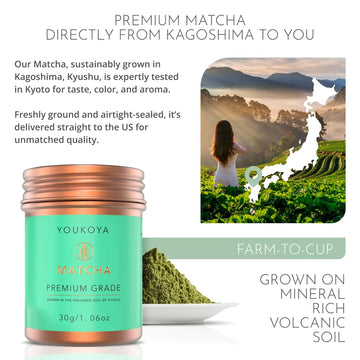 Matcha Moments Premium Grade Japanese Matcha Powder, 1.06oz, Grown in Kyushu Volcanic Soil